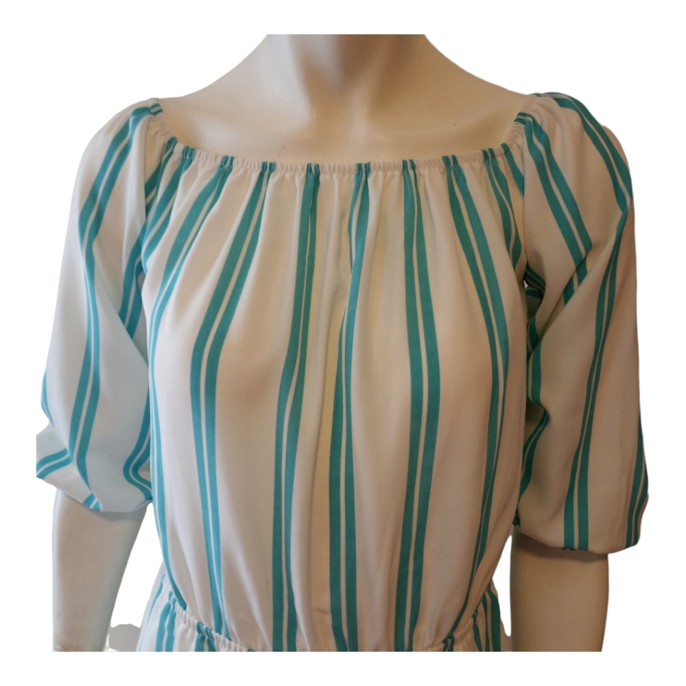 New Light Women’s Striped Off-Shoulder Romper XL - Picture 7 of 9